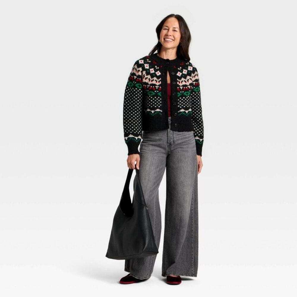 Universal Thread - Women's Merriment Cardigan Sweater - Universal Thr Black - Picture 3 of 3